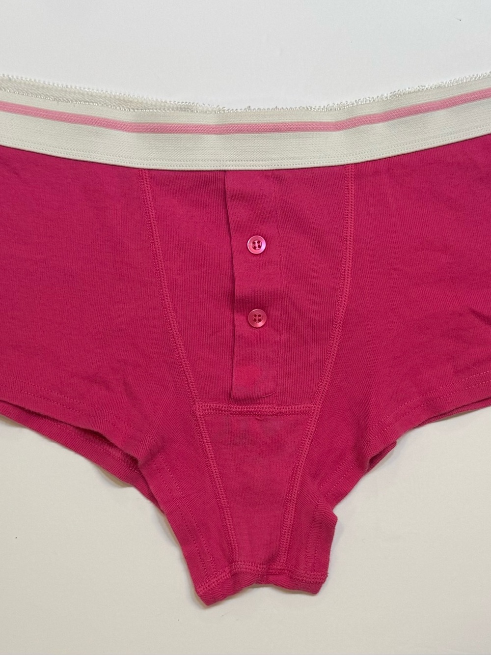 Victoria's Secret Hot Pink Cotton Boyshorts with Contrast Waistband - Picture 8 of 9